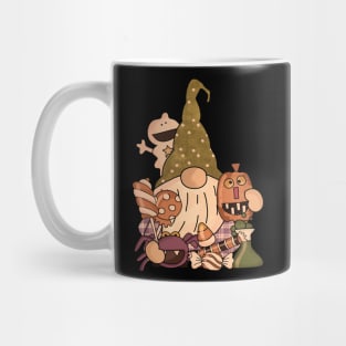 Vintage Retro Halloween Gnomes Pumpkin Candies Mug